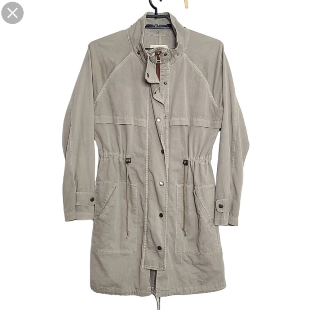 CURRENT ELLIOTT 100% cotton EUC Lightweight BRIDGEPORT Parka Jacket FAWN COLOR
